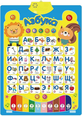Russian Alphabet Talking Poster Toy for Kids | Learn Russian Alphabet for Kids, Students, and Adults Through this Fun Large Russian Alphabet Poster with Sounds