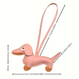 Adorable PU Leather Dachshund Bag Charm / Keychain