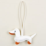 Adorable PU Leather Dachshund Bag Charm / Keychain