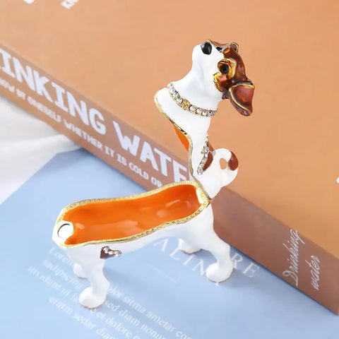 Luxury Handcrafted Rat Terrier Jewelry Box with Crystal Highlights