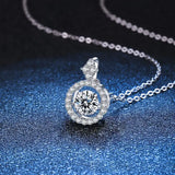 S925 Sterling Silver Jumping Heart 0.8 Carat Moissanite Pendant