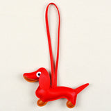 Adorable PU Leather Dachshund Bag Charm / Keychain