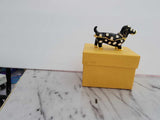 Luxury Handcrafted Dachshund Dog Spotted Jewelry Box with Crystal Accents