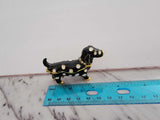 Luxury Handcrafted Dachshund Dog Spotted Jewelry Box with Crystal Accents