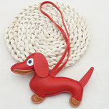 Adorable PU Leather Dachshund Bag Charm / Keychain