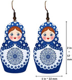 Exquisitely handcrafted in Slavic style unique Matryoshka doll earrings