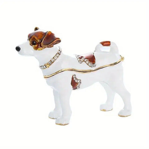 Luxury Handcrafted Rat Terrier Jewelry Box with Crystal Highlights