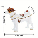 Luxury Handcrafted Rat Terrier Jewelry Box with Crystal Highlights