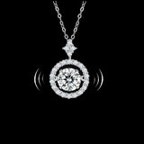 S925 Sterling Silver Jumping Heart 0.8 Carat Moissanite Pendant