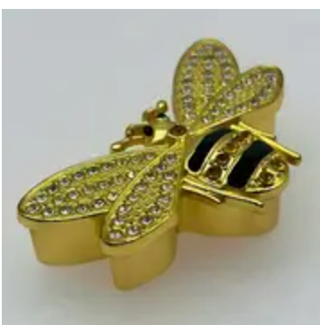 Luxury Handcrafted Bee Jewelry Box with Crystal Accents