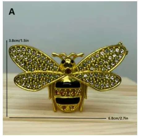 Luxury Handcrafted Bee Jewelry Box with Crystal Accents