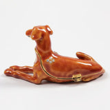 Luxury Handcrafted Doberman or Rhodesian Ridgeback Jewelry Box with Crystal Accents