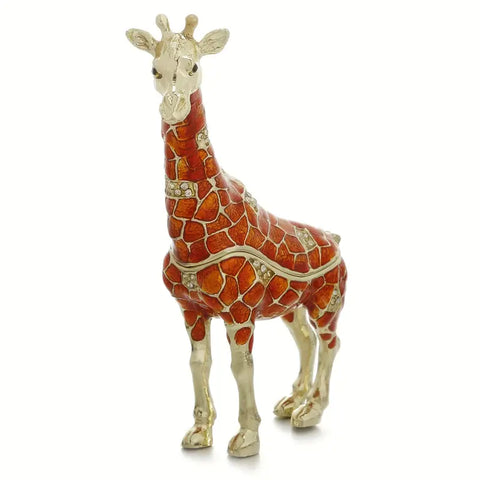 Luxury Handcrafted Giraffe Jewelry Box with Crystal Accents