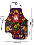 Vibrant Matryoshka Doll Kitchen Apron - Russian Folk Art Design