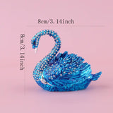 Luxury Handcrafted Blue Swan Jewelry Box with Crystal Accents