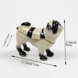Luxury Handcrafted Pug Dog Jewelry Box with Crystal Highlights