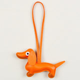 Adorable PU Leather Dachshund Bag Charm / Keychain