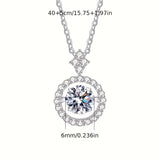 S925 Sterling Silver Jumping Heart 0.8 Carat Moissanite Pendant