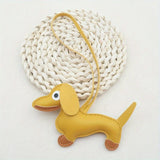 Adorable PU Leather Dachshund Bag Charm / Keychain