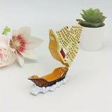 Luxury Handcrafted Sailboat Ship Jewelry Box with Crystal Accents